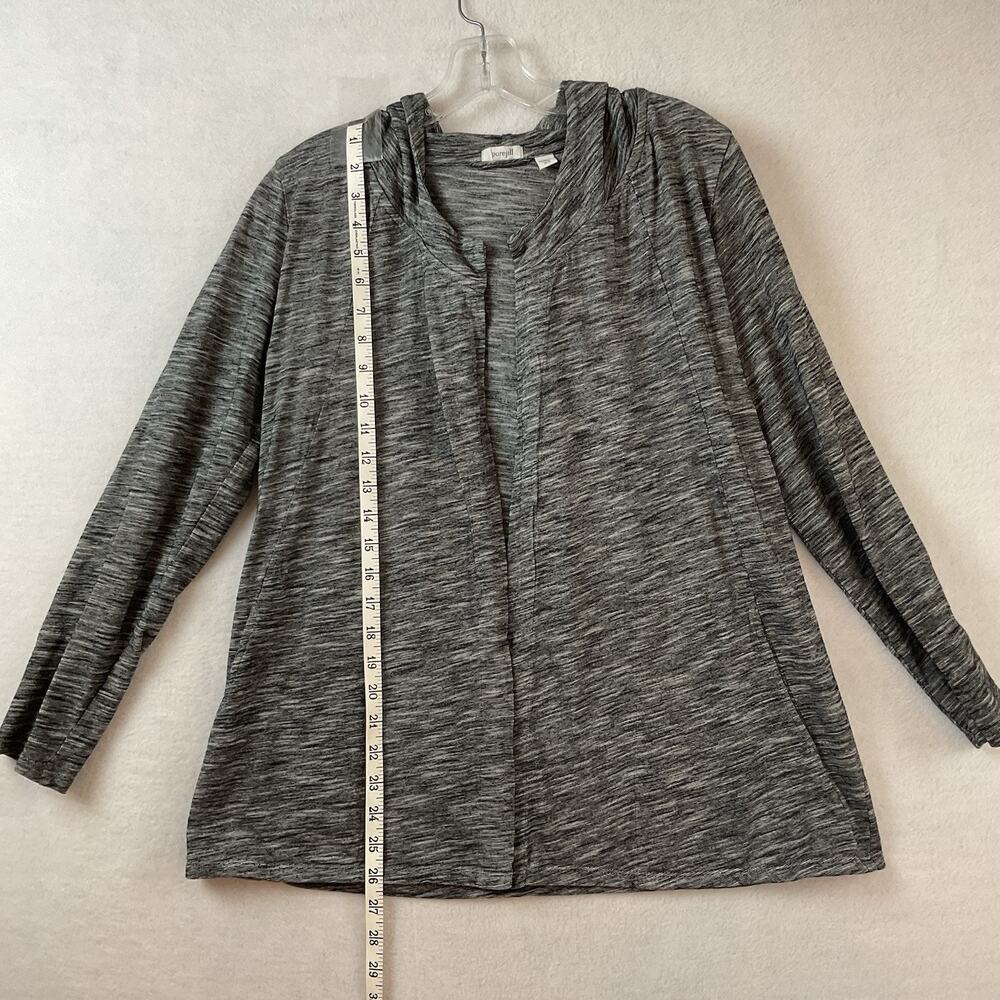 J Jill Pure Jill Cardigan Jacket Womens XS Black Open Front Hooded‎ Long Sleeve - Picture 3 of 9
